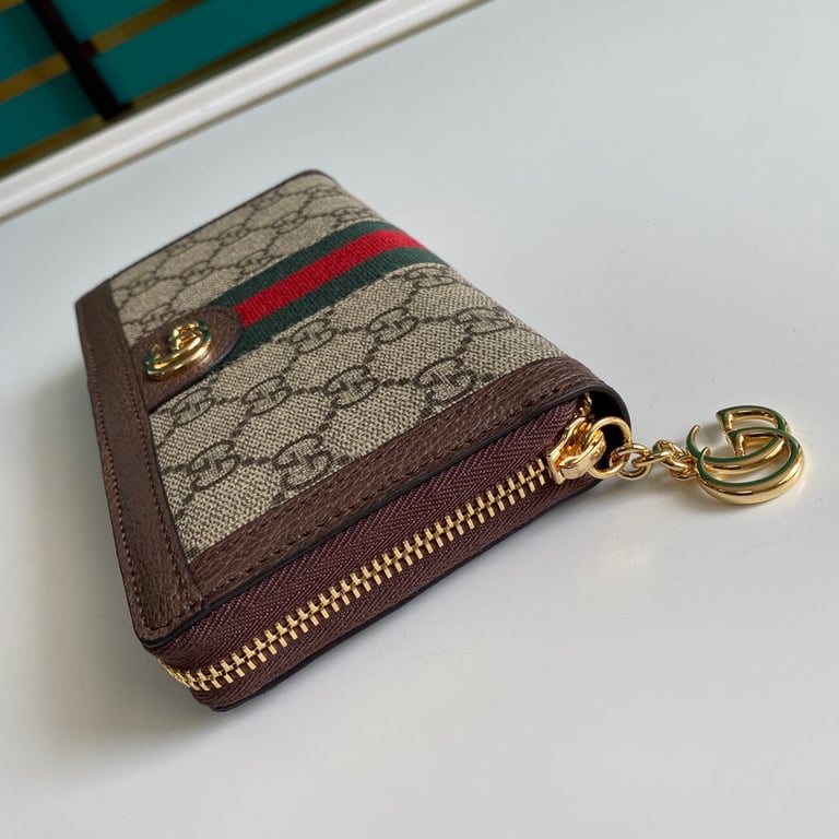 Gucci OPHIDIA ZIP AROUND WALLET 19.5CM BROWN 523154 96IWG 8745
