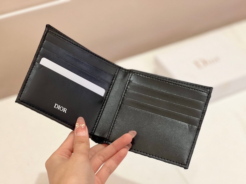 dir WALLET BLACK OBLIQUE JACQUARD 11CM 2ESBH072YSEH03E