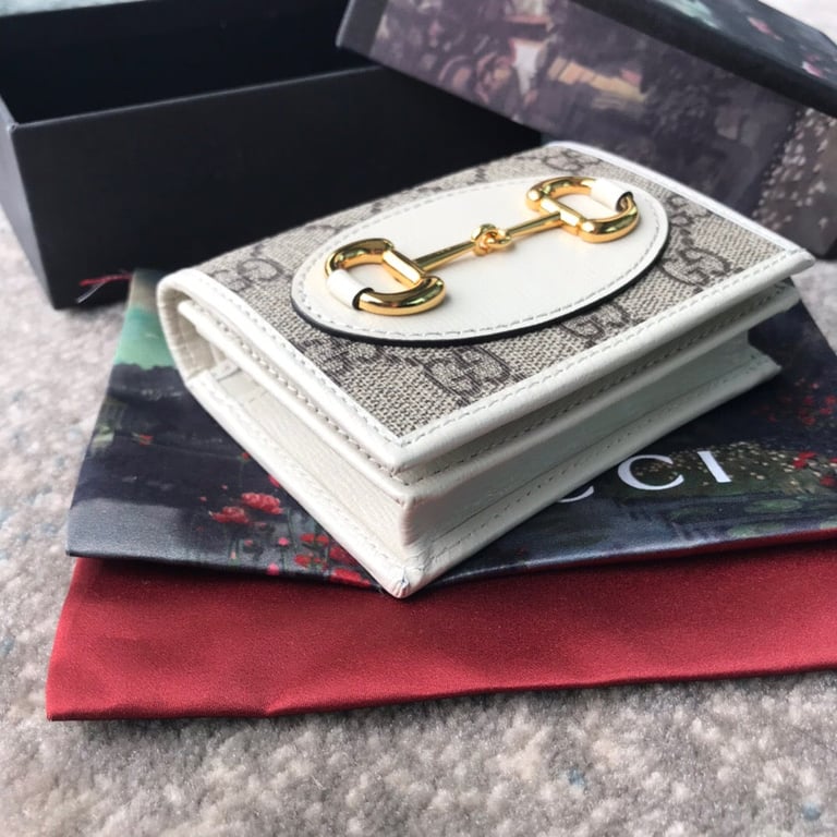 Gucci HORSEBIT 1955 CARD CASE WALLET 11CM WHITE 621887 92TCG 9761