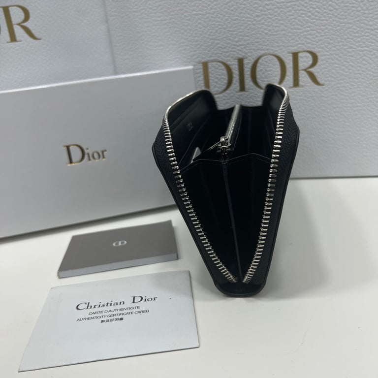 dir ZIPPED LONG WALLET BLACK CD DIAMOND CANVAS 19.5CM 2ESBC252DCO H43E