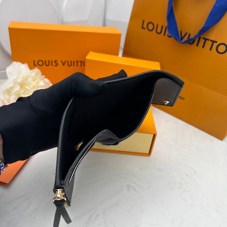 LOUIS VUITTON VICTORINE WALLET BLACK AND BEIGE 12CM M80968