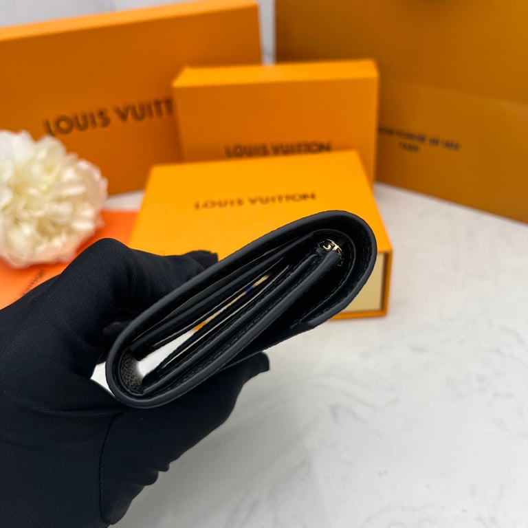 LOUIS VUITTON VICTORINE WALLET BLACK AND BEIGE 12CM M80968