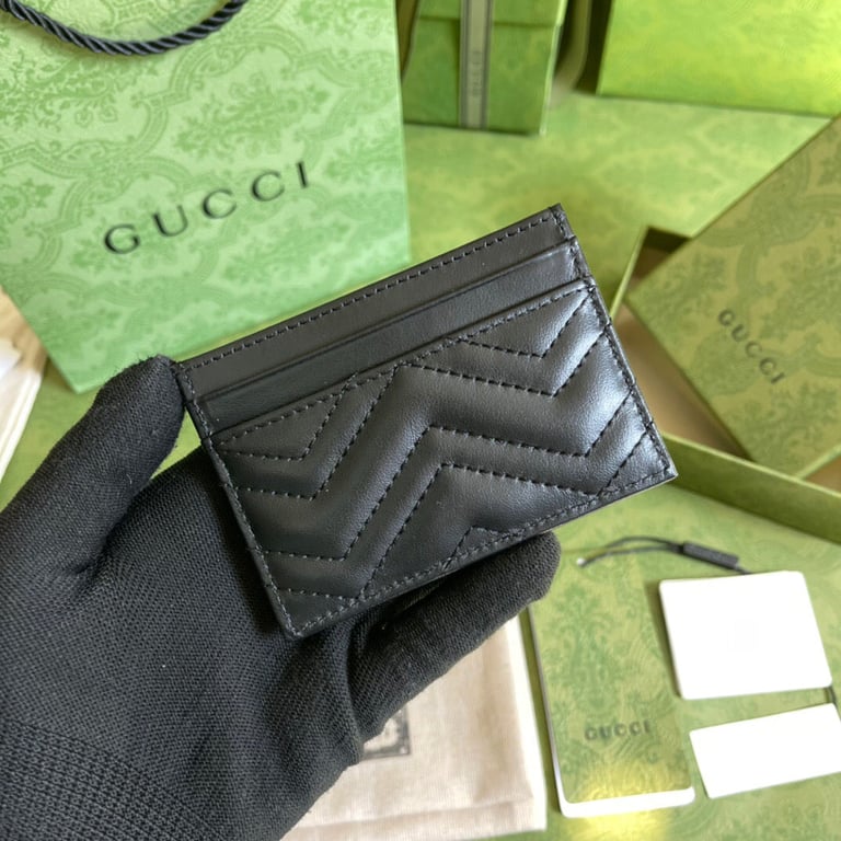 Gucci MARMONT CARD CASE 10CM BLACK 443127 DTD1T 1000