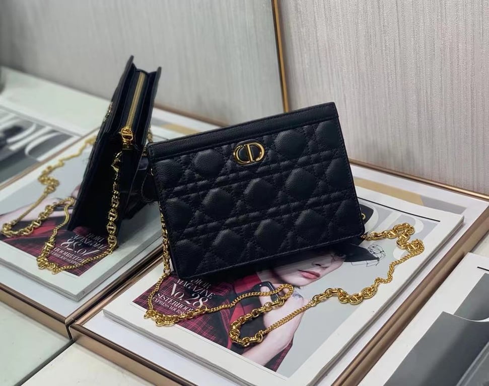 dir CARO ZIPPED POUCH WITH CHAIN BLACK S5106UWHC_M900