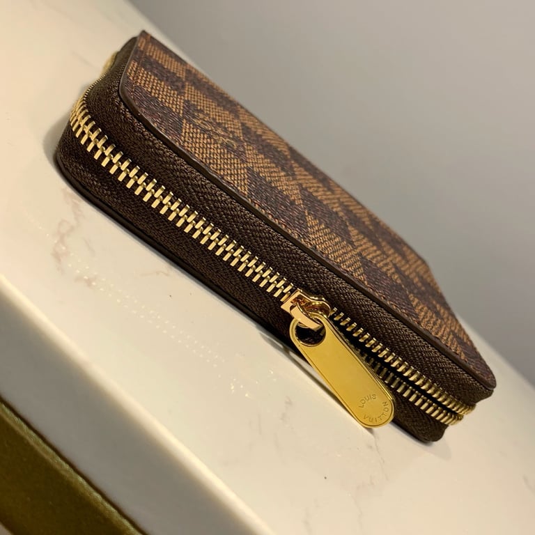 LOUIS VUITTON ZIPPY COIN PURSE DAMIER EBENE BROWN WALLET 11CM N63070