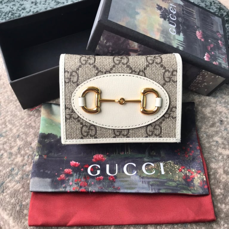 Gucci HORSEBIT 1955 CARD CASE WALLET 11CM WHITE 621887 92TCG 9761