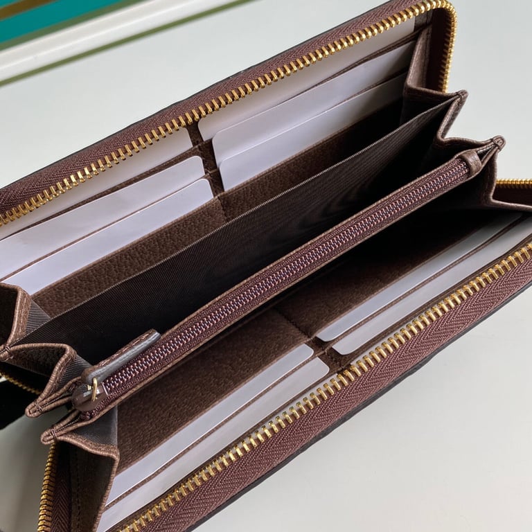 Gucci OPHIDIA ZIP AROUND WALLET 19.5CM BROWN 523154 96IWG 8745