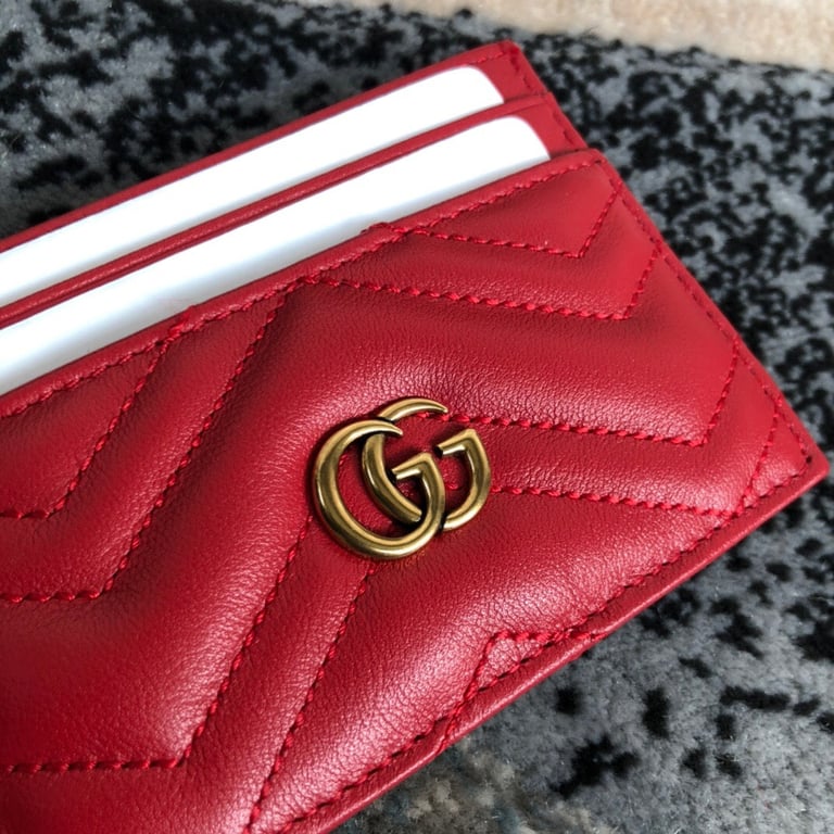 Gucci MARMONT CARD CASE 10CM RED 443127 DTD1T 6433