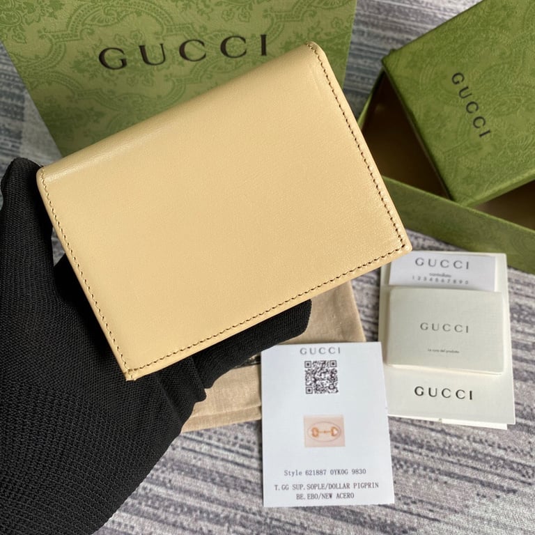 Gucci HORSEBIT 1955 CARD CASE WALLET 11CM BEGIE 621887 0YK0G 9830