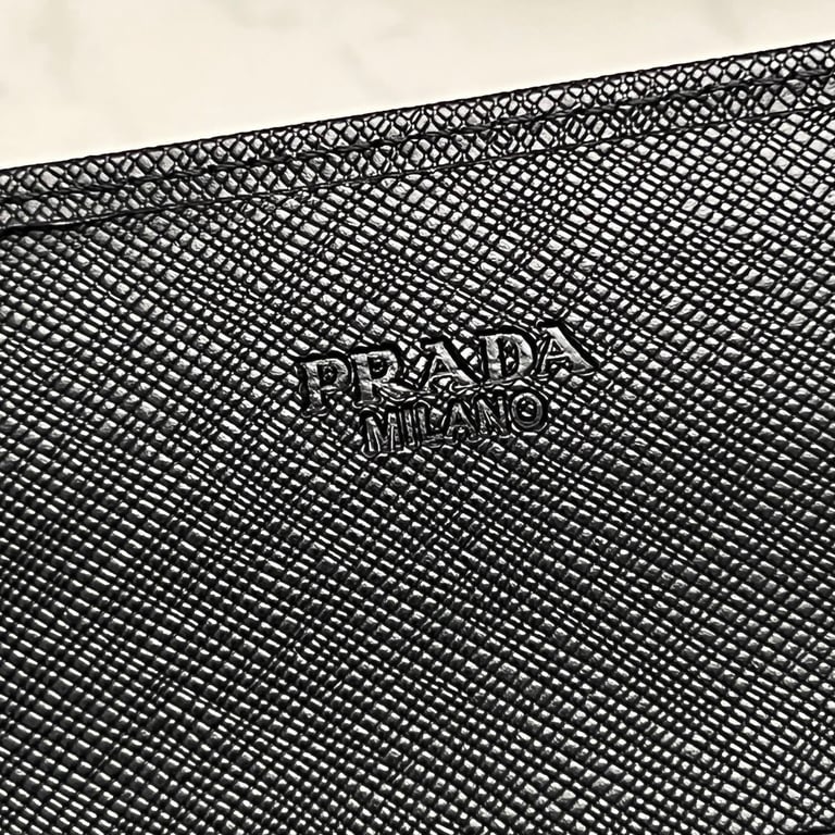 PR SAFFIANO LEATHER FLAP LONG WALLET BLACK AND GOLD 19CM 1MH132 ZLP F061H