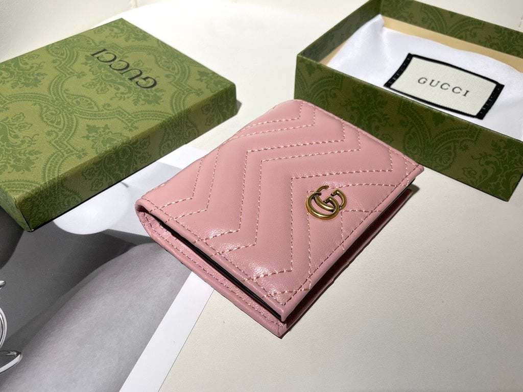 Gucci MARMONT CARD CASE WALLET 11CM PINK 466492 DTD1T 6433