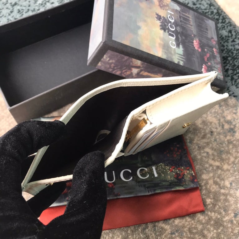 Gucci HORSEBIT 1955 CARD CASE WALLET 11CM WHITE 621887 92TCG 9761