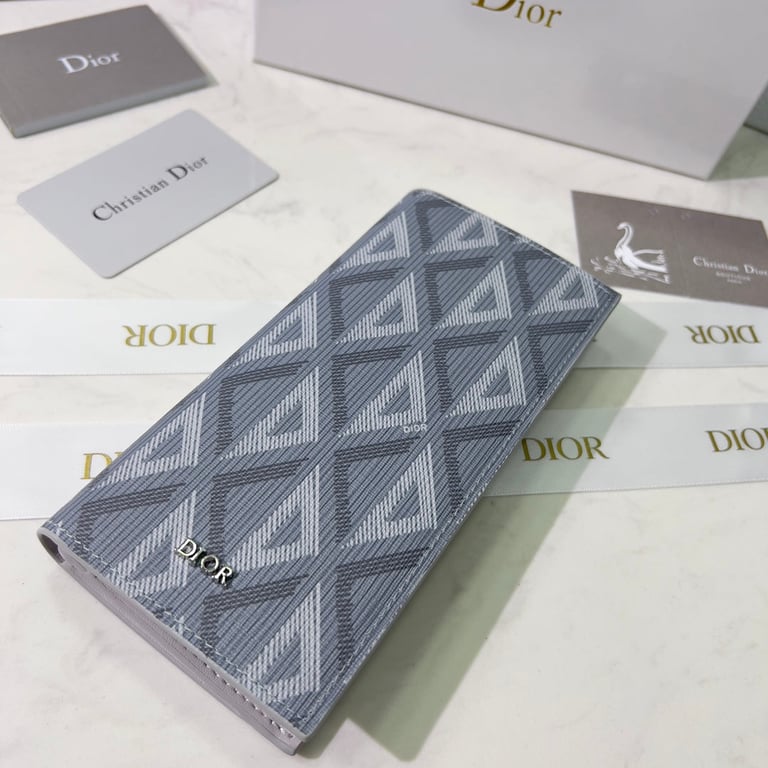dir VERTICAL LONG WALLET GREY CD DIAMOND CANVAS 2ESBC002DCO H42E