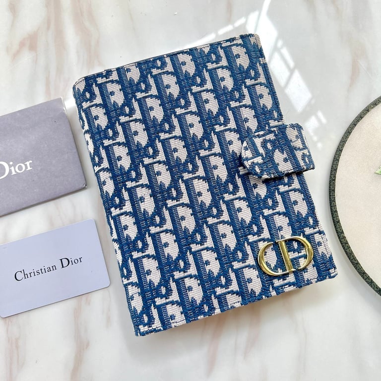 dir OBLIQUE JACQUARD WALLET BLUE 19CM