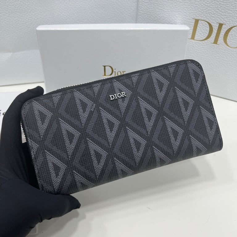 dir ZIPPED LONG WALLET BLACK CD DIAMOND CANVAS 19.5CM 2ESBC252DCO H43E