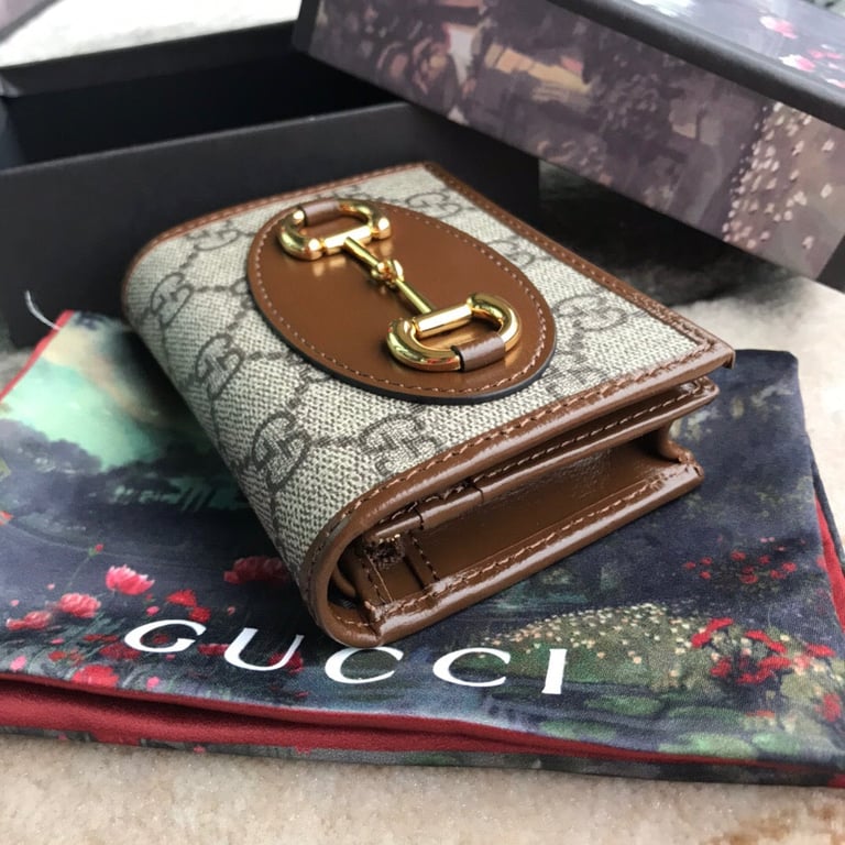 Gucci HORSEBIT 1955 CARD CASE WALLET 11CM BROWN 621887 92TCG 8563