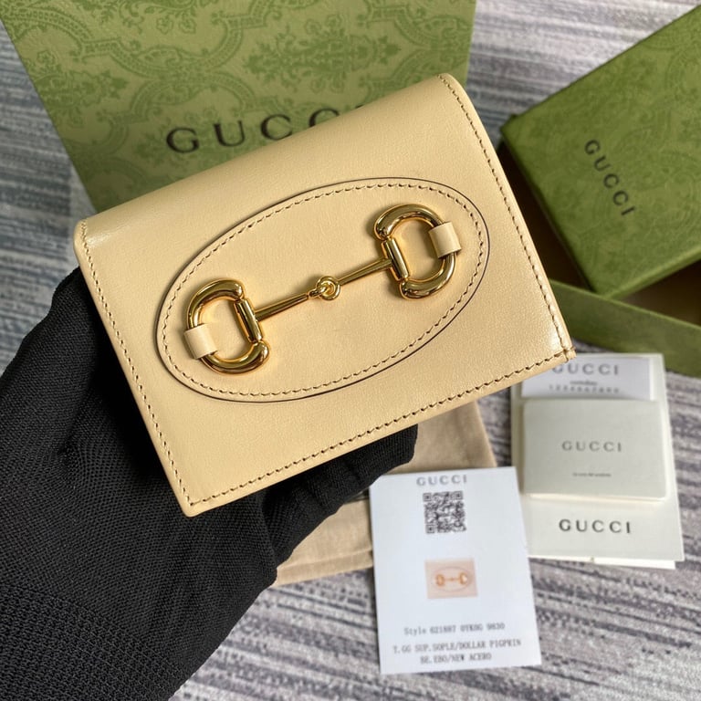 Gucci HORSEBIT 1955 CARD CASE WALLET 11CM BEGIE 621887 0YK0G 9830