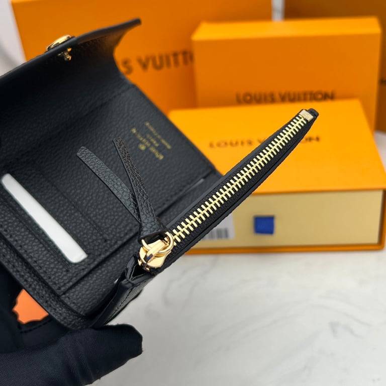 LOUIS VUITTON VICTORINE WALLET BLACK AND BEIGE 12CM M80968