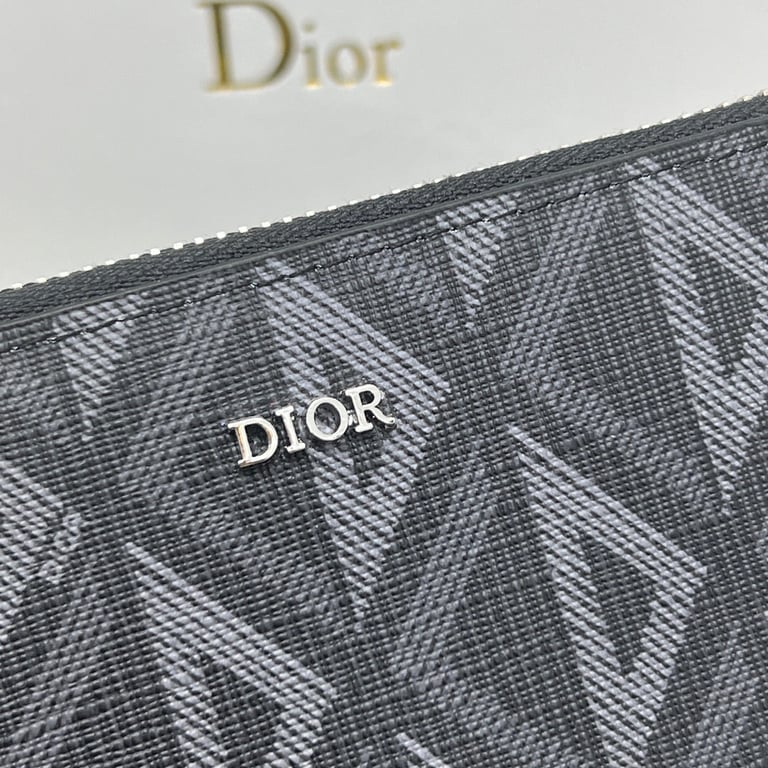 dir ZIPPED LONG WALLET BLACK CD DIAMOND CANVAS 19.5CM 2ESBC252DCO H43E