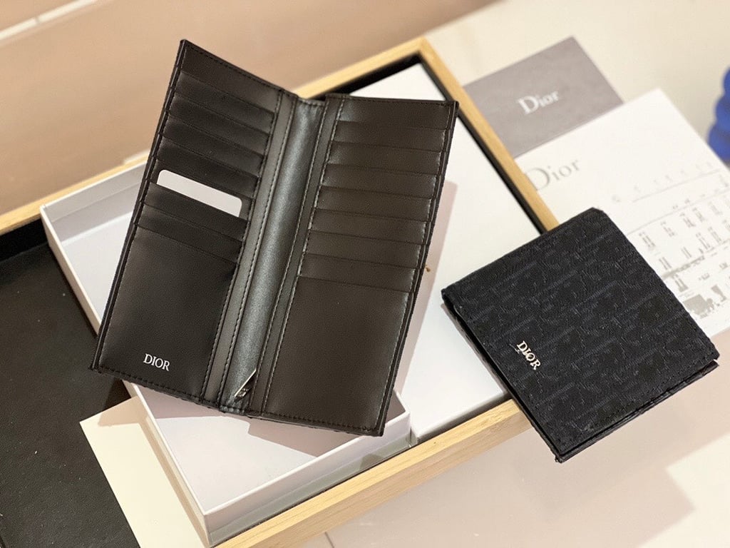 dir WALLET BLACK OBLIQUE JACQUARD 11CM 2ESBH072YSEH03E