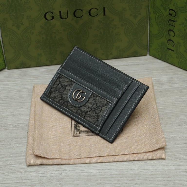 Gucci OPHIDIA CARD CASEGREY AND BLACK 11CM 732018 UULBN 1244