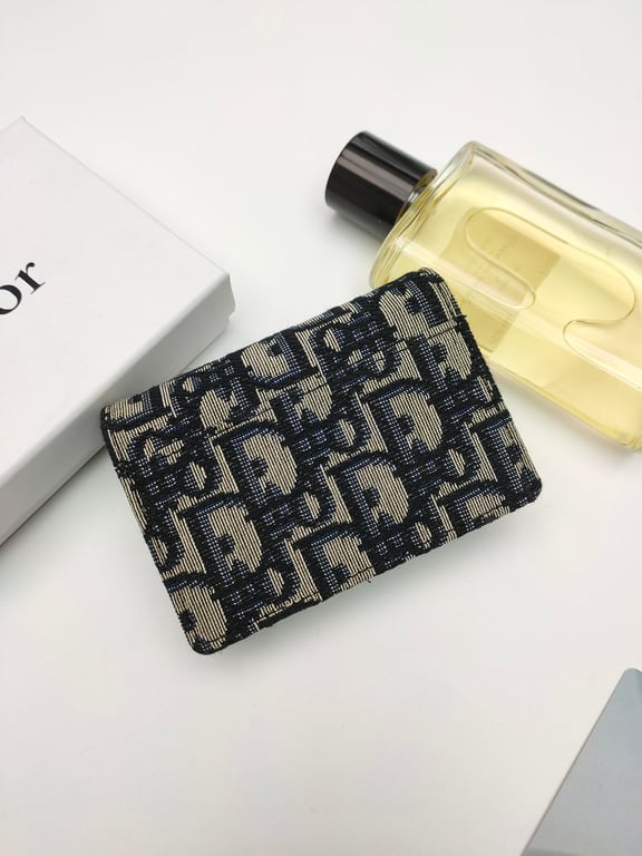 dir SADDLE FLAP CARD HOLDER BLUE OBLIQUE JACQUARD S5611CTZQ_M928