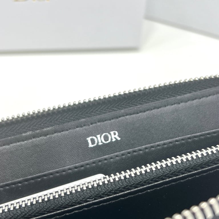 dir ZIPPED LONG WALLET BLACK CD DIAMOND CANVAS 19.5CM 2ESBC252DCO H43E