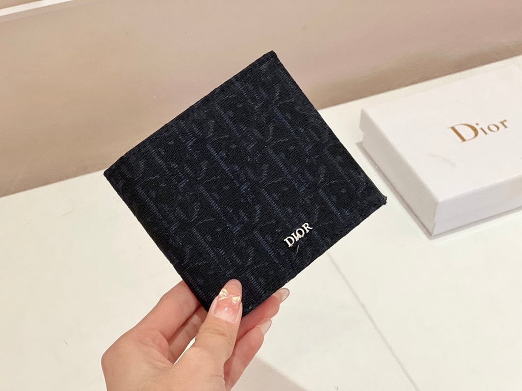 dir WALLET BLACK OBLIQUE JACQUARD 11CM 2ESBH072YSEH03E