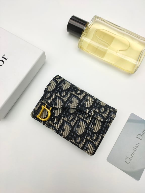 dir SADDLE FLAP CARD HOLDER BLUE OBLIQUE JACQUARD S5611CTZQ_M928