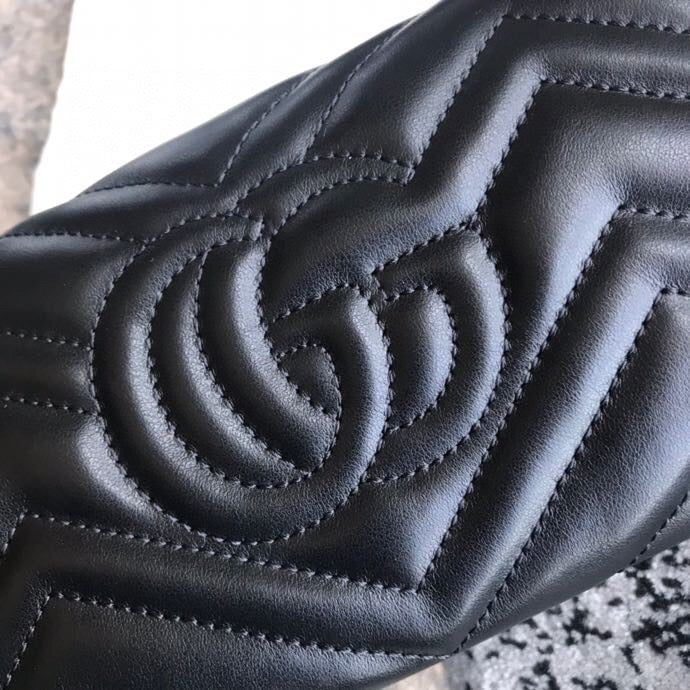 Gucci MARMONT CONTINENTAL WALLET 19CM BLACK E443436 DTD1T 1000
