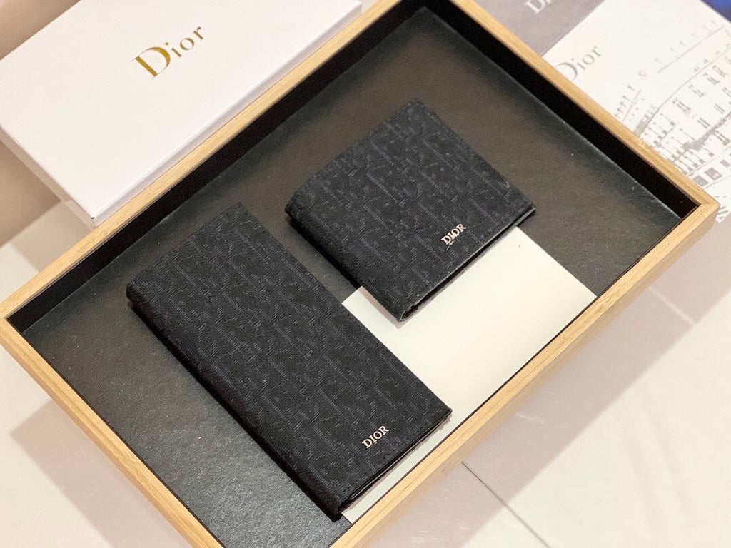 dir WALLET BLACK OBLIQUE JACQUARD 11CM 2ESBH072YSEH03E