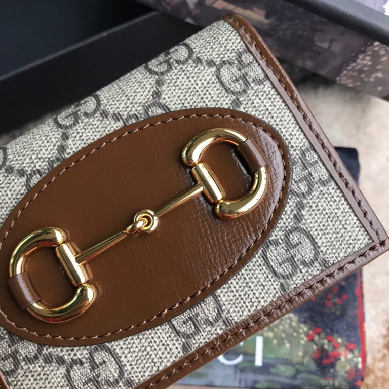 Gucci HORSEBIT 1955 CARD CASE WALLET 11CM BROWN 621887 92TCG 8563