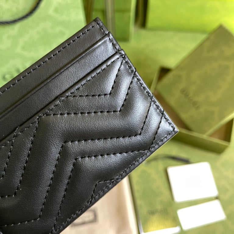 Gucci MARMONT CARD CASE 10CM BLACK 443127 DTD1T 1000