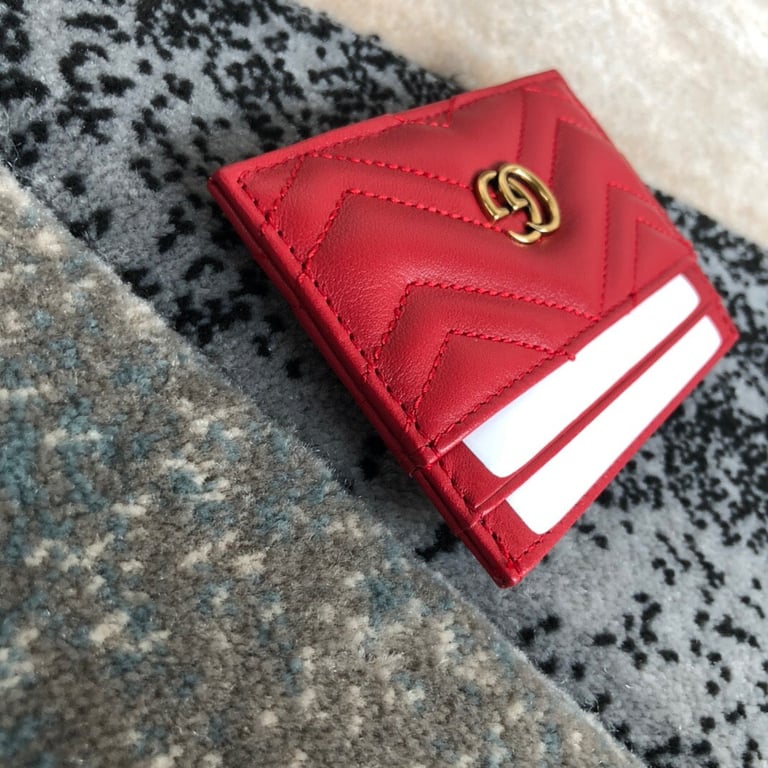 Gucci MARMONT CARD CASE 10CM RED 443127 DTD1T 6433