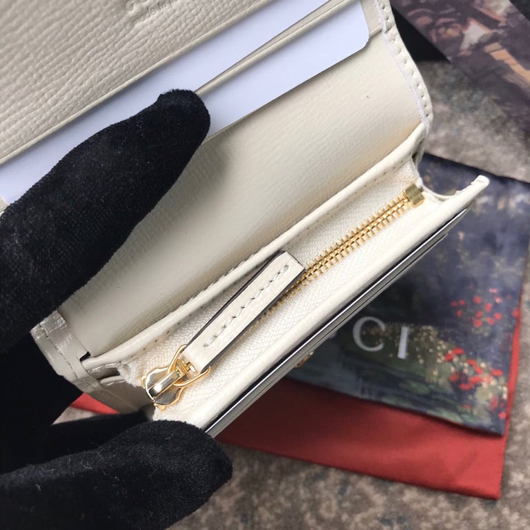 Gucci HORSEBIT 1955 CARD CASE WALLET 11CM WHITE 621887 92TCG 9761