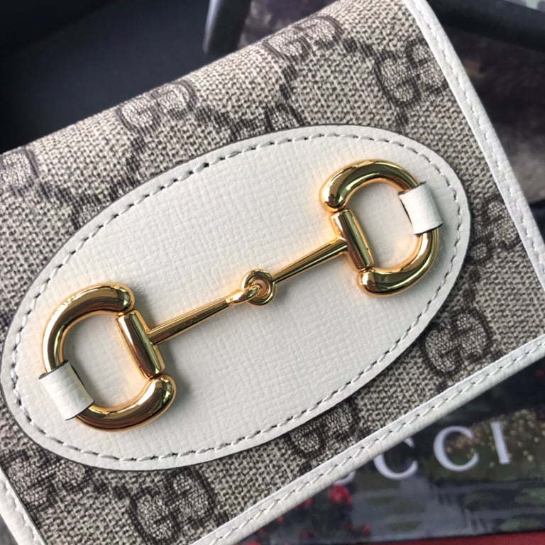 Gucci HORSEBIT 1955 CARD CASE WALLET 11CM WHITE 621887 92TCG 9761