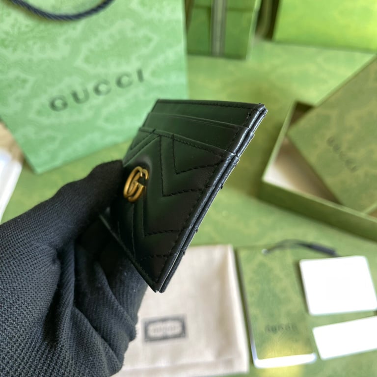 Gucci MARMONT CARD CASE 10CM BLACK 443127 DTD1T 1000