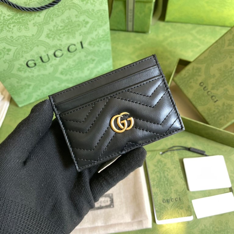 Gucci MARMONT CARD CASE 10CM BLACK 443127 DTD1T 1000
