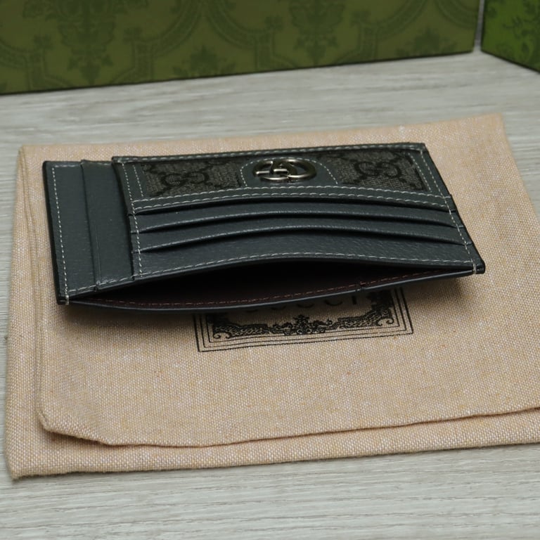 Gucci OPHIDIA CARD CASEGREY AND BLACK 11CM 732018 UULBN 1244