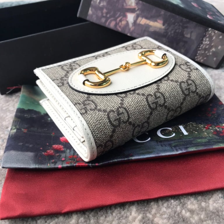 Gucci HORSEBIT 1955 CARD CASE WALLET 11CM WHITE 621887 92TCG 9761