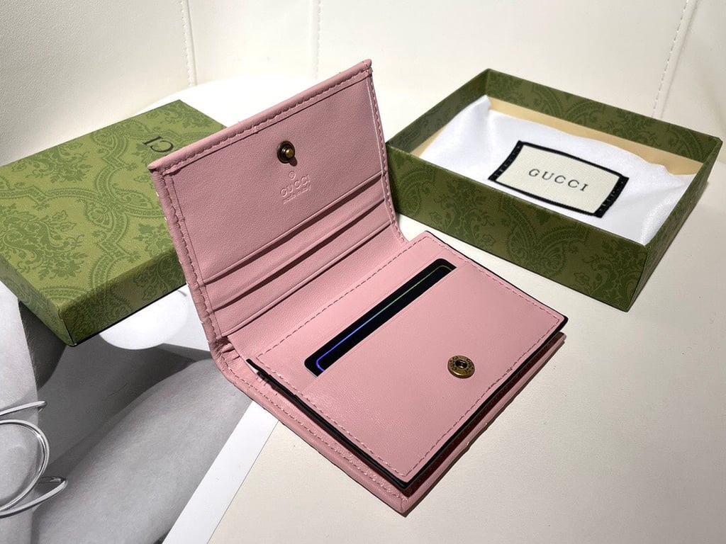 Gucci MARMONT CARD CASE WALLET 11CM PINK 466492 DTD1T 6433