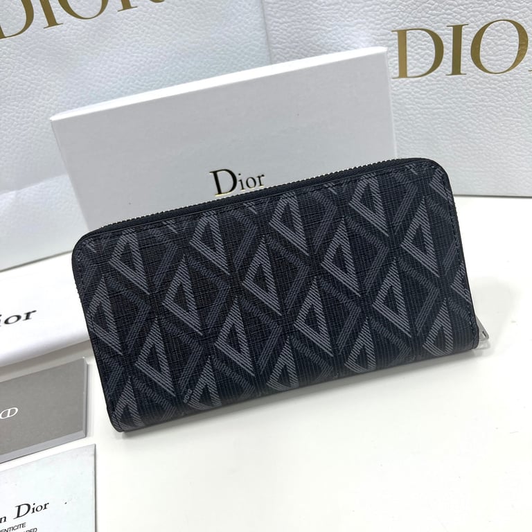 dir ZIPPED LONG WALLET BLACK CD DIAMOND CANVAS 19.5CM 2ESBC252DCO H43E