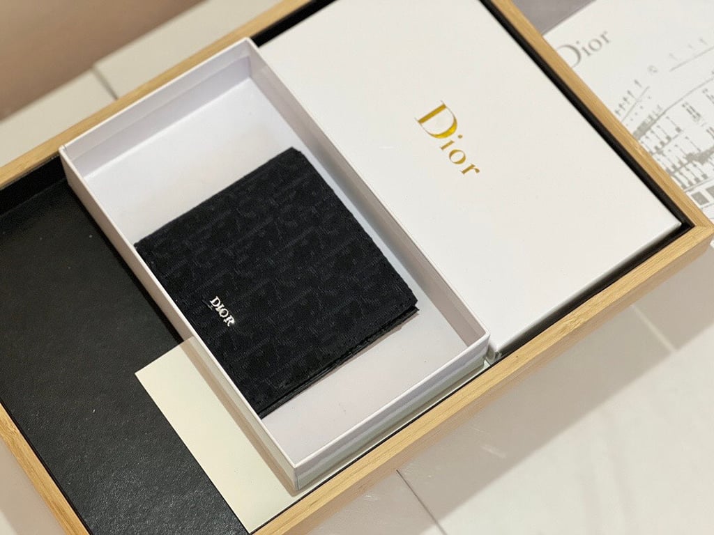 dir WALLET BLACK OBLIQUE JACQUARD 11CM 2ESBH072YSEH03E