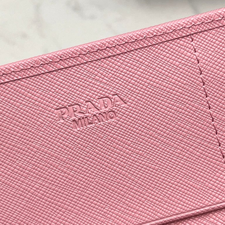 PR SAFFIANO LEATHER FLAP LONG WALLET PETAL PINK AND GOLD 19CM 1MH132 ZLP F0FZ3