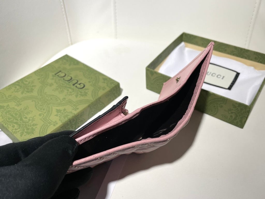 Gucci MARMONT CARD CASE WALLET 11CM PINK 466492 DTD1T 6433