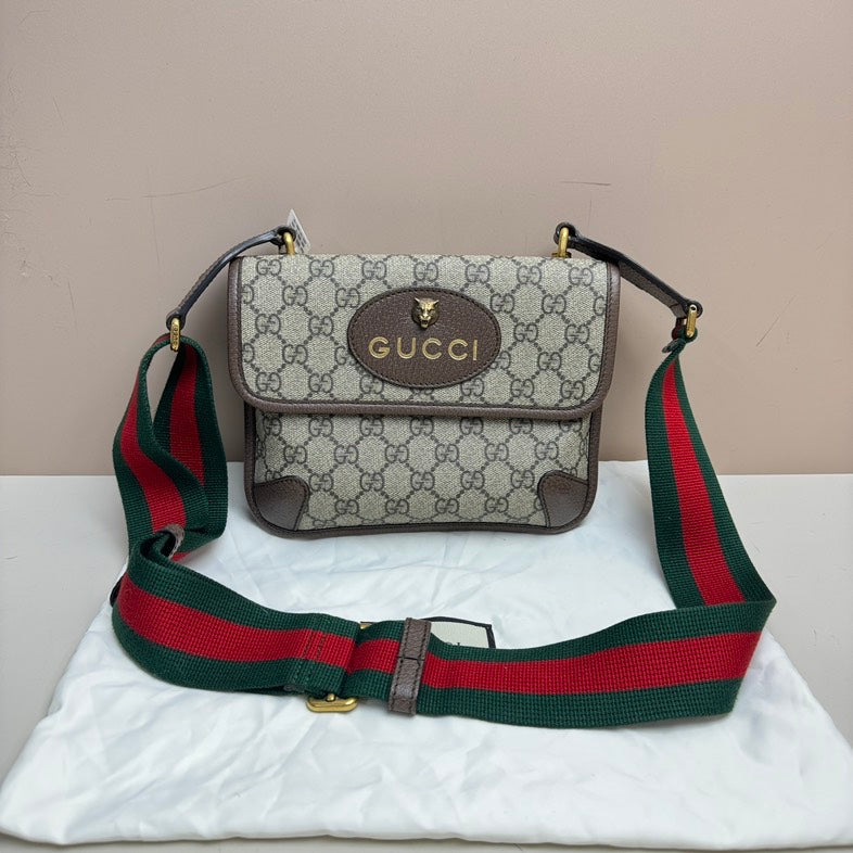 Gucci Gucci Beige Canvas Monogram Crossbody Bag MeDiorum