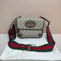 Gucci Gucci Beige Canvas Monogram Crossbody Bag MeDiorum