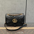 Gucci GG Marmont Black Leather Chain Shoulder Bag 26x15x7cm