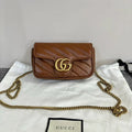 Gucci GG Marmont Brown Leather Small Shoulder Bag