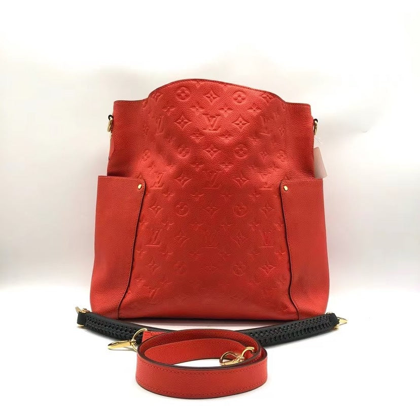 Louis Vuitton Red Leather Monogram Shoulder Bag Medium